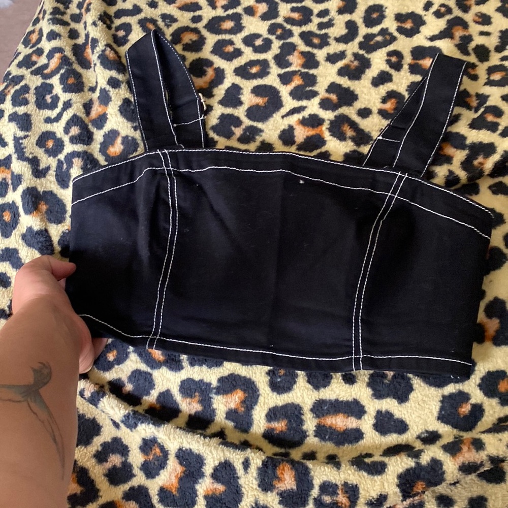 Black zip up jean shirt
